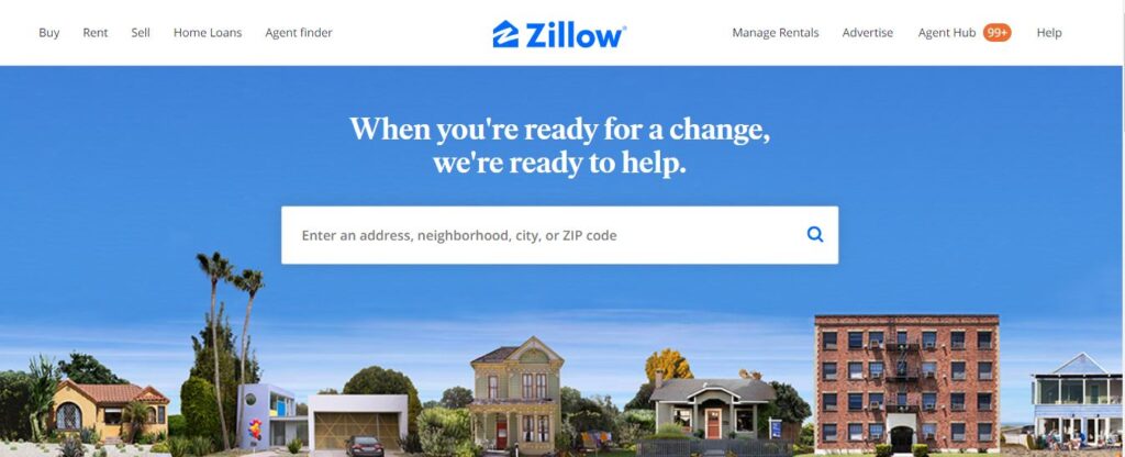 Zillow Home Page